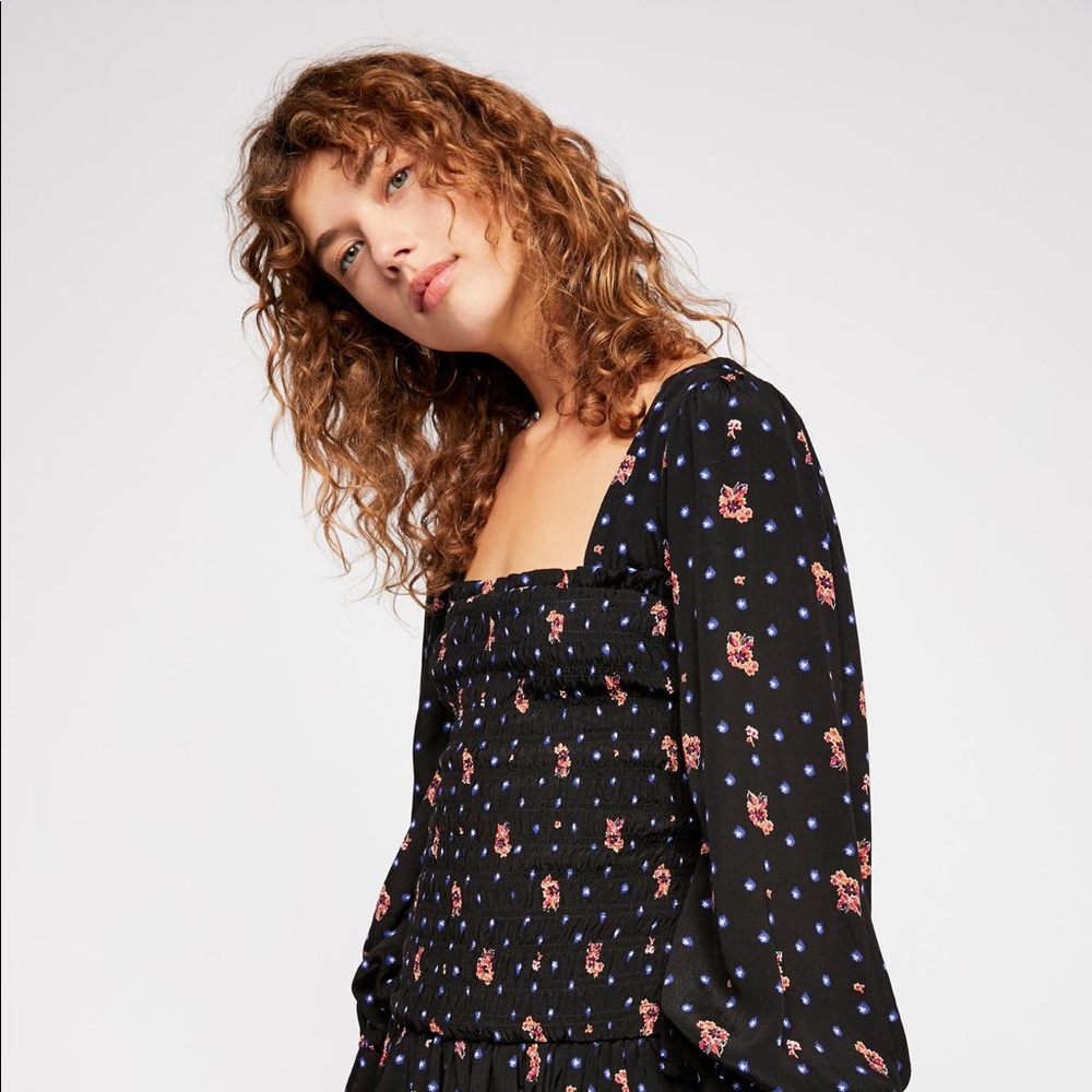 FREE PEOPLE BLACK BOHO MINI DRESS - Picture 10 of 12